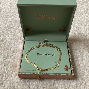 Disney Silver plate LARocks 7” Bracelet with Extender spells out a blingy “LOVE”